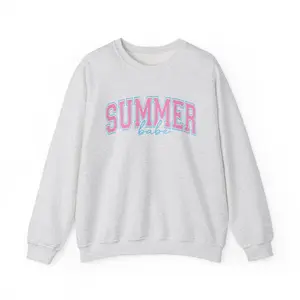 Summer Babe sweatshirt | pastel retro script, white crewneck