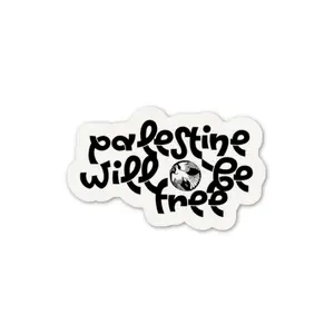 Palestine Will be Free B+W Sticker