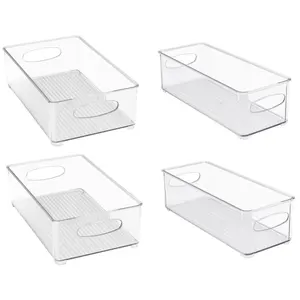 Sorbus 4 Pack Stackable Plastic Storage Bins