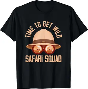 Casual Cotton shortsleeve tees  Safari Guide Costume Tour Guide Tourist Gift Wild Safari Animals Safari Tour Guide T-Shirt