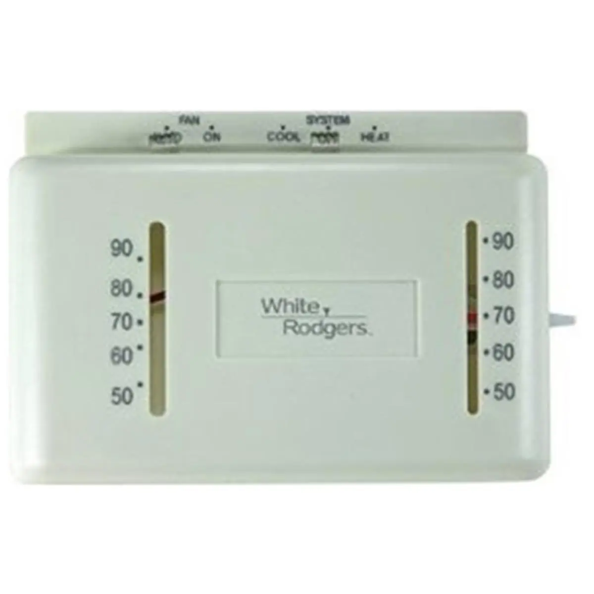 White Rodgers 24V Deluxe Mechanical Adjustable Thermostat - Non-Mercury Heat & Cool Controller, Horizontal, 0.4 lbs, 1.5x7x8.7 in, Reptile & Amphibian Temperature Regulation