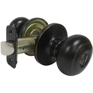 Taiwan Fu Hsing Industrial 221800 Tru-Guard Verona Fancy Mushroom Privacy Knob Sets, Aged Bronze