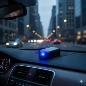 Solar Car Alarm Strobe Light, Super Bright LED Flashing Warning Light, Wireless Solar-Powered Vehicle Security Light, Auto Theft Deterrent, Waterproof, Easy Install, Motion Sensor, Anti-Theft Protection for Cars.