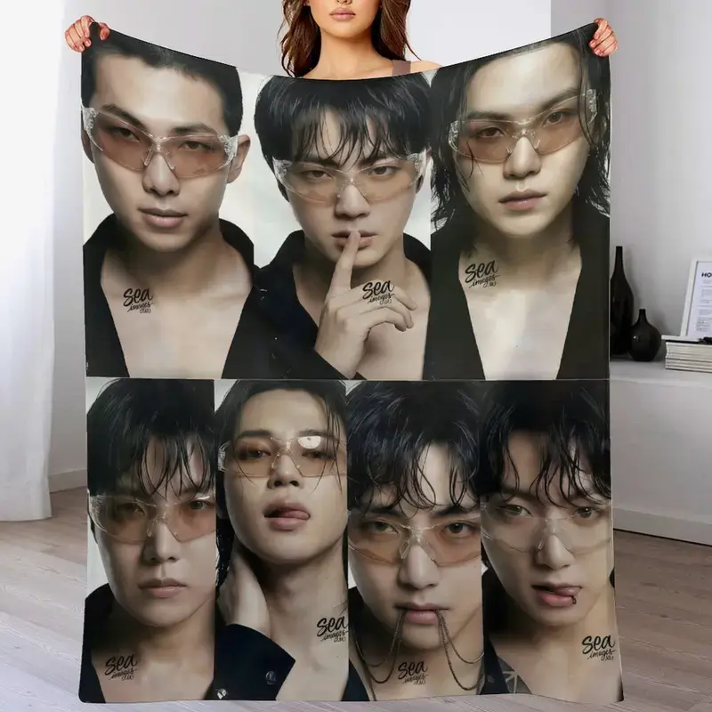 Soft Funny Throw Blanket Arirang Blanket Soft Throw for Adults And Children, New Album WouldTour Plush Cozy Warm Flannel Blanket, Bed Sofa Living Room Travel Home Decor Gift