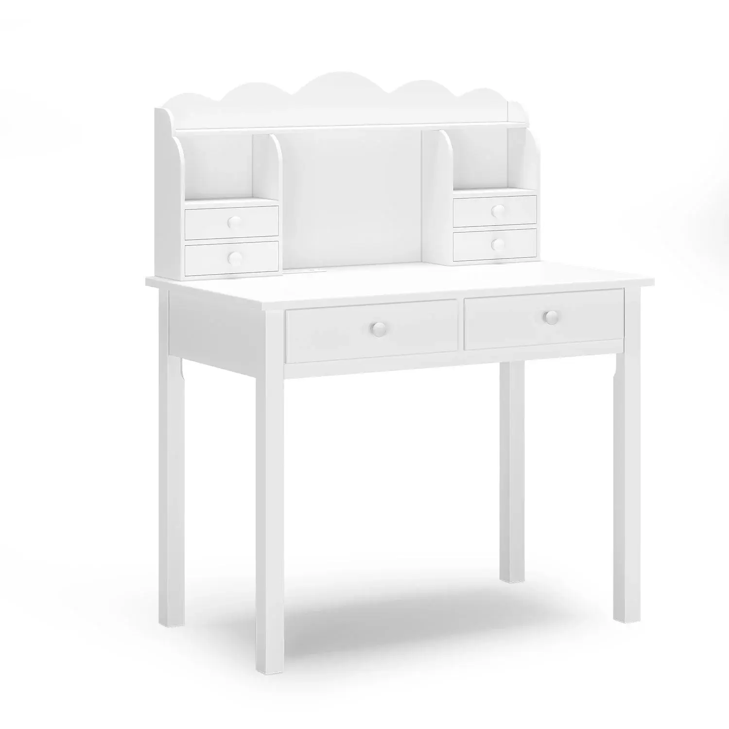 Writing Desk Makeup with 6 Drawers and USB Ports White