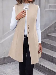 Fashionable new Casual tweed suit vest elegant sleeveless jacket for women Fit Womenswear