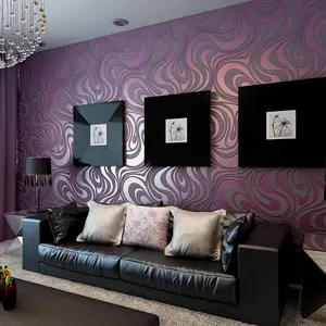New Q QIHANG Modern Abstract Curve 3D Wallpaper Roll Mural Papel De Parede Striped Flocking for Living Room Bedroom Tv Background Non-pasted Wallpaper 27.56 x 330.7 Inc