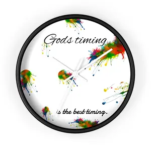 Modern Home-Office Aesthetic Faith Wall Clock - Paint Splatter