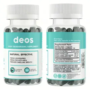 DEOS Internal Deodorant Supplement – Full Body Deodorizer for Gut Health, Skin Health, Detox & Digestion Support – Natural Odor Control Chlorophyll Pills for Head-to-Toe Freshness | 30 Capsules