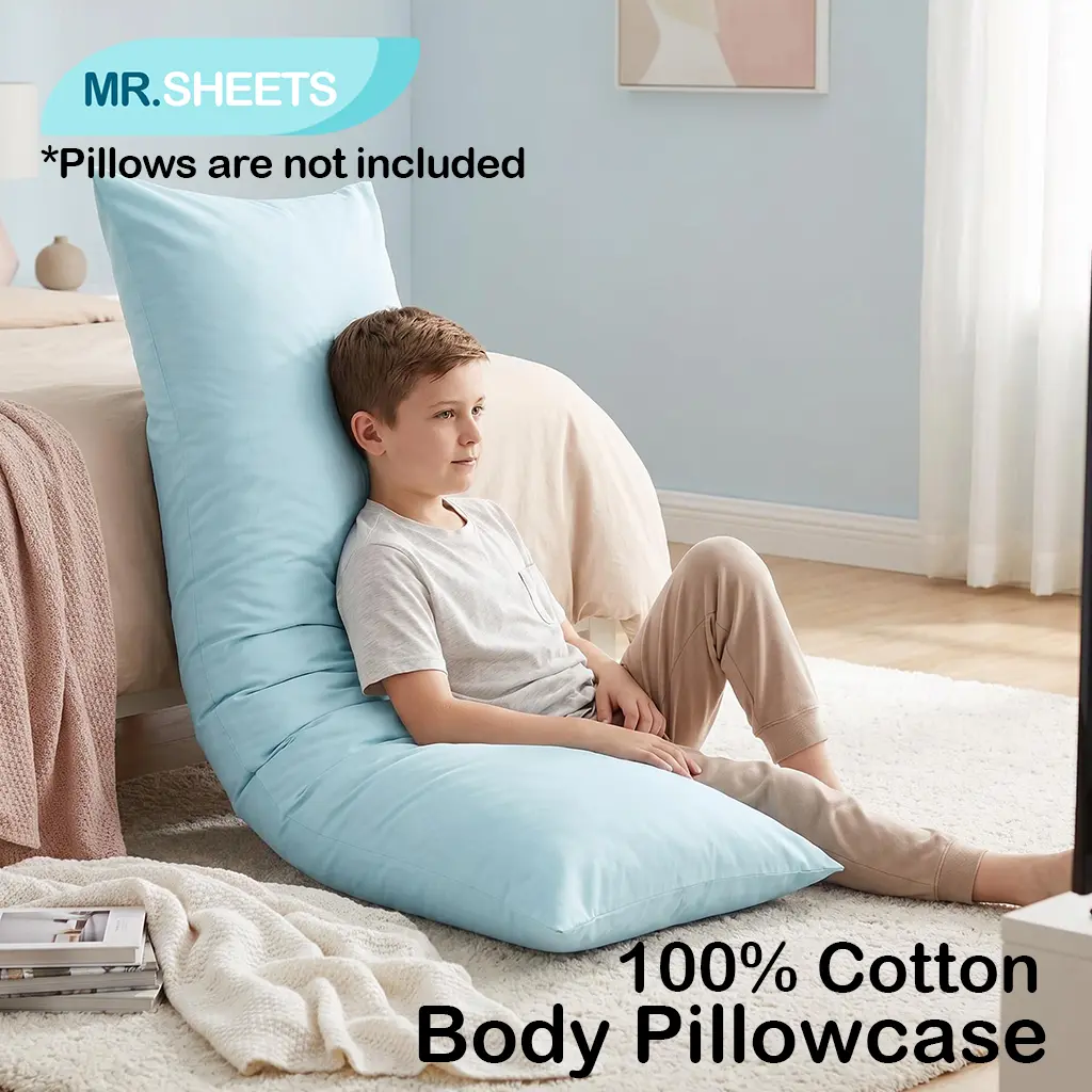 NTBAY 20x54 in Ultra Soft Solid Cotton Body Pillowcase with Envelope Closure, Cooling, Breathable, Wrinkle Resistant, Skin-Friendly Bedding Cover with Practicality & Machine Wash Compatibility for Maternity Use