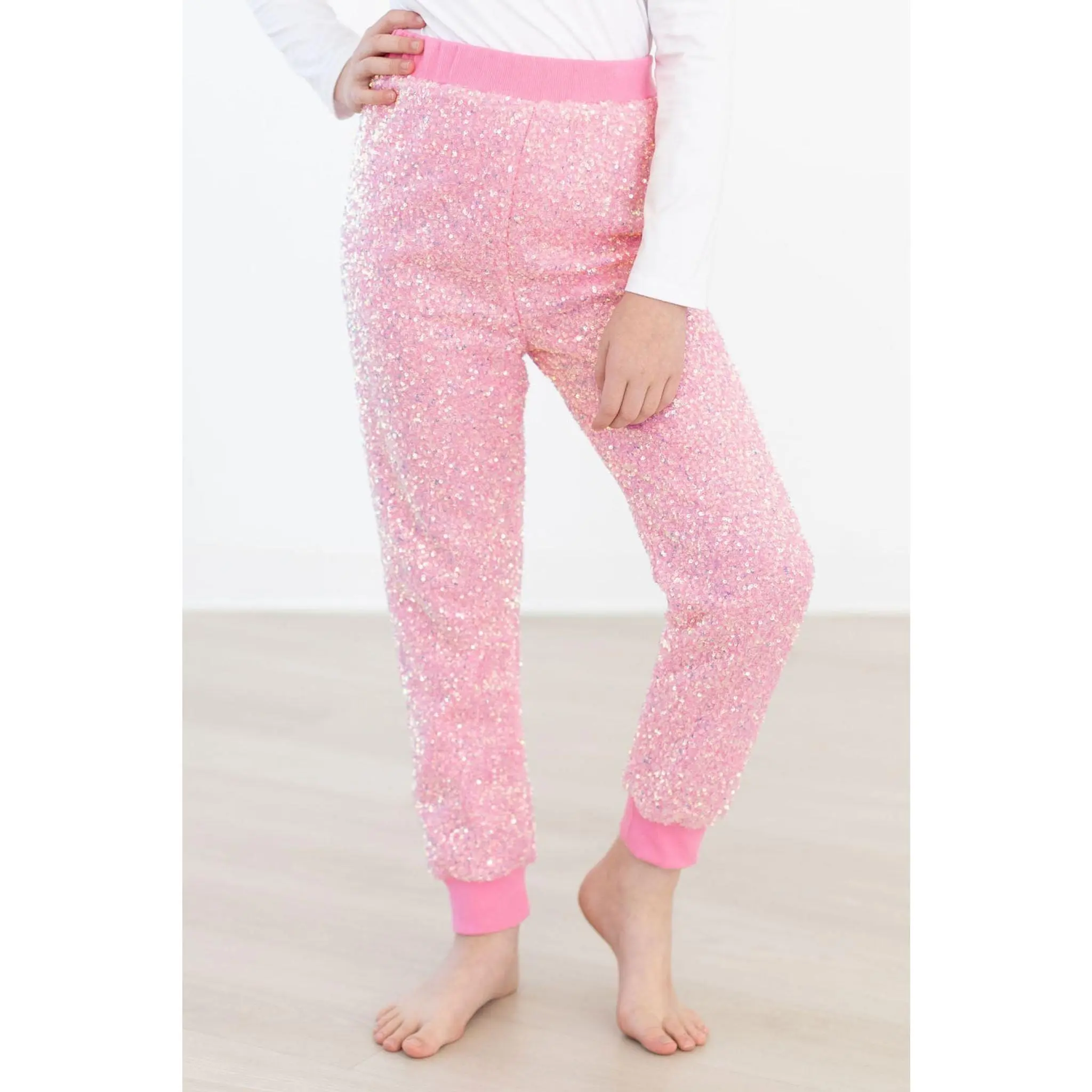 Bubblegum Pink Sequin Joggers
