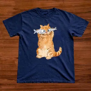 Funny Cat Fish Baby Tee Y2k Clothing,Vintage, Streetwear