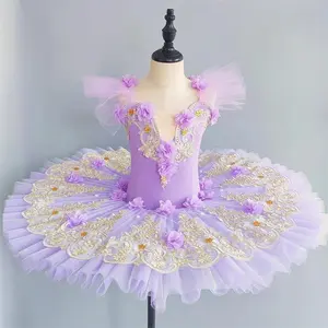 Professional Ballet Tutu Dress Girls Flower Platter Pancake Tutu Ballerina Party Dress Adult Kids Women Ballet Dance Costume