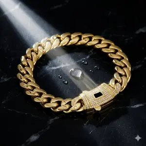 Monaco Summer 14K Gold Plated Cuban Link Bracelet & Anklet – 6 mm to 14 mm wide – beach fashion jewelry gift for men and women (7.5" and 8.5")