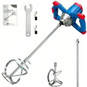Electric Concrete Mixer 2400W 6-SpeedAdjustable Electric Paint Mixer, Handheld Stirrer with 2 Mixing Rods, for Cement, Mortar & Paint, for Renovation Workers & Home Improvement