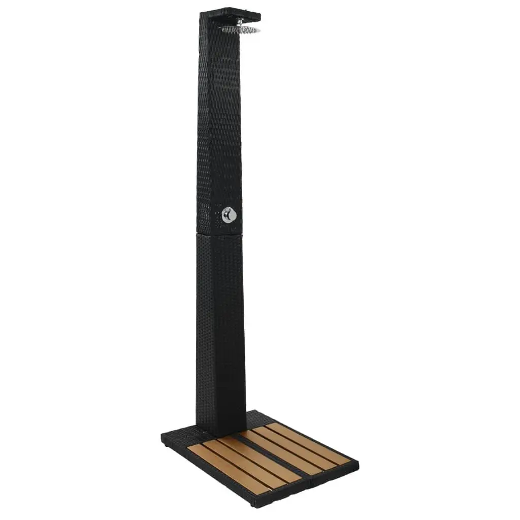 vidaXL Outdoor Shower, Swimming Pool Shower with Head, Garden Shower with Chassis Board, Shower Stand for Backyard Beach Poolside, Poly Rattan WPC 44750