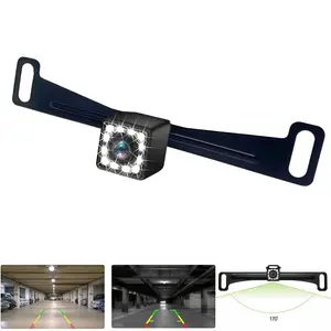 12 LED Car Rear View Backup Camera, 170° Auto License Plate Reverse Camera Waterproof, Universal Vehicle External Accessories US License Plate Frame Cam For BMW Chevrolet Ford Honda Jeep Nissan Toyota Mercedes-Benz Hyundai Volkswagen Audi Kia Subaru Acura
