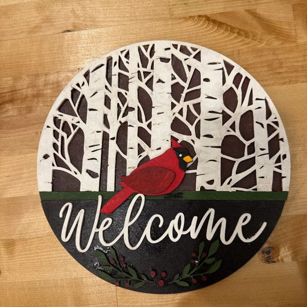 TAKE HOME Un-painted Cardinal Sign-Winter