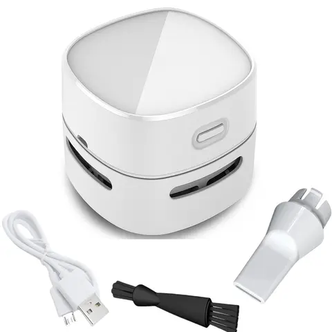 Mini Desktop Vacuum Cleaner Cordless 360º Rotatable Design Energy Saving Up to 90 Minutes High Endurance for Home Office School Car,Best Back to School Season Gifts