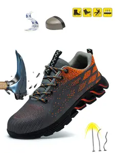 Men's Lightweight Safety Shoes, Breathable Comfortable Anti-smashing Anti-piercing Anti-slip Composite Toe Cap Shoes, Daily Wear Shoes for Men, Boy