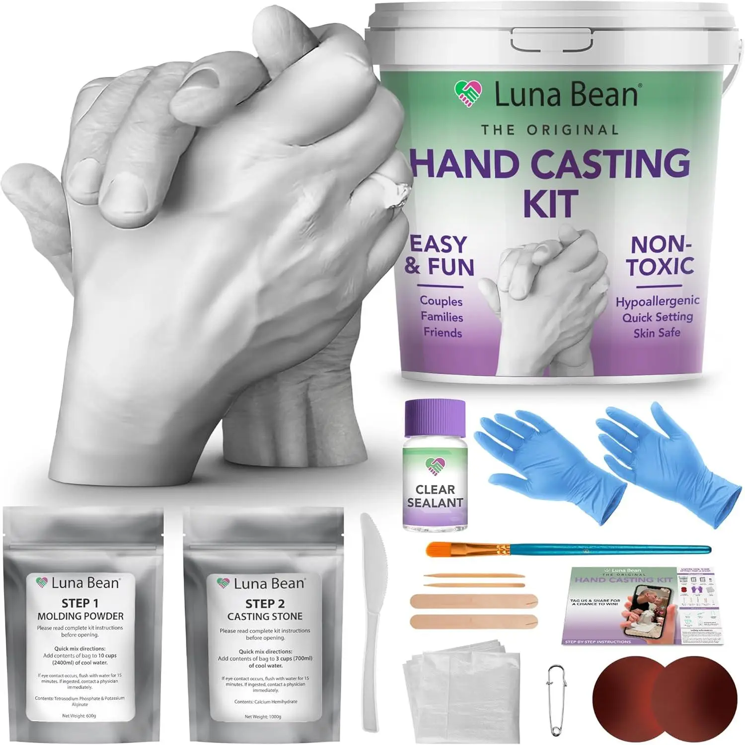 Luna Bean Original Casting Kit – Perfect Gift and Activity for Couples, Families, & Friends