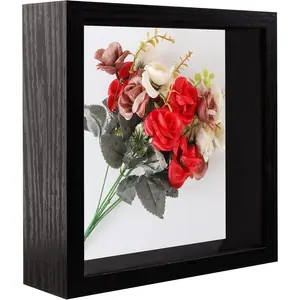8X8 Shadow Box Frame, Display Case Frame, 8X8 Memory Box, Wood Picture Frame Black,1 Pack Aynoo