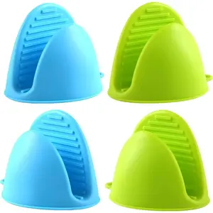 4pc Silicone Oven Mitts Heat Resistant, Silicone Potholders for Kitchen, Mini Oven Mitts Rubber Oven Glove, Kitchen Mittens Pinch Mitts, Cute Cooking Mitts Bakeware