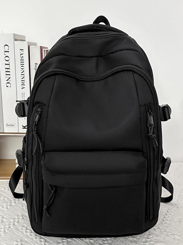 2024 New Style Solid Color Large Capacity Backpack, Waterproof Backpack for Daily Travel Work Commute, Travel Backpack for Girls, Casual Computer Backpack for Men, Nylon Backpack