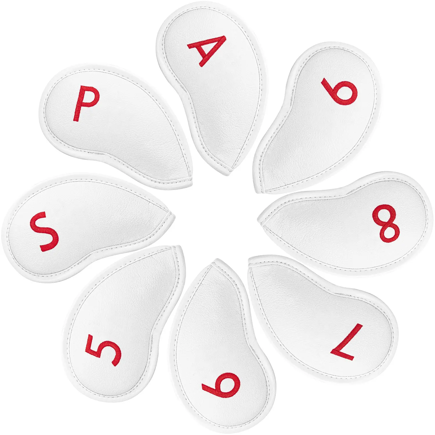 8pcs Golf Iron Covers Set, Golf Club Head Cover (5-9, A, P, S), Fits Most Golf Irons, Protective Gear for Golf Equipment, Golf Accessory