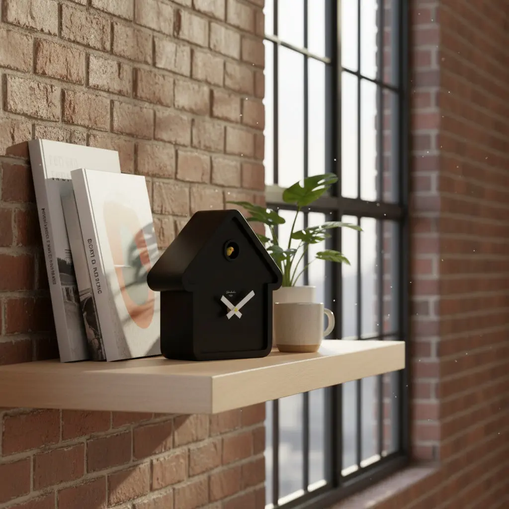 MoMA House Black Modern Cuckoo Clock