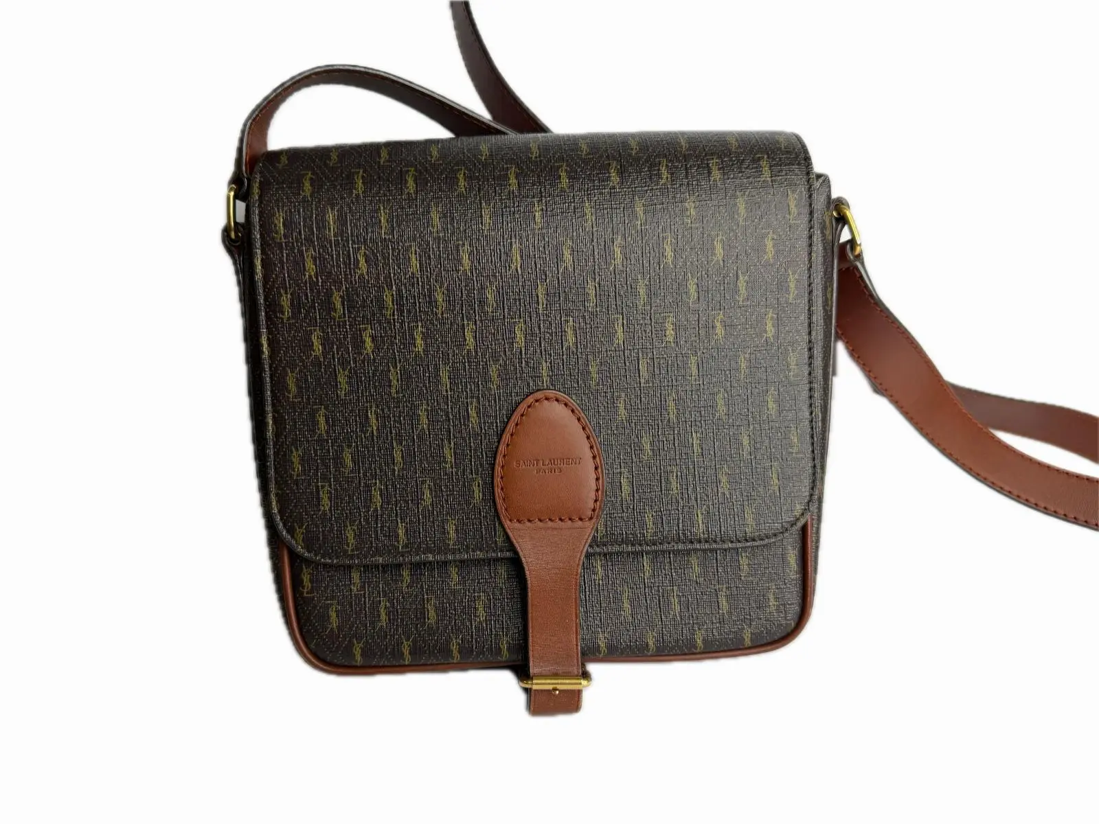 Pre-owned Yves Saint Laurent Leather Crossbody Bags Saint Laurent YSL Monogram Shoulder Bag Le Monogram Satchel Gold Hardware 89 2600038785979
