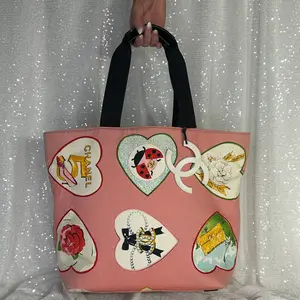 Pre-owned CHANEL Canvas Tote Bags VINTAGE HEARTS COCO TOTE