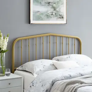 Modway Lennon Queen Metal Headboard in Gold