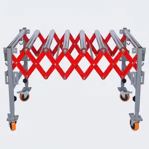 Adjustable Conveyor Rollers Stand Expandable 14 to 50 Inch Table Saw Outfeed Roller for Woodworking 600 lbs Capacity Locking Casters Expandable & Spliceable Conveyor Rollers | 1.5" Dia Galvanized Steel Rollers (40cm Width)Ideal for warehouses & boats