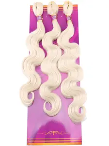 Body Wave Synthetic Hair Weave 3 Hair Bundles Deals 16 18 20 Inches Color 613 Blonde Synthetic Hair Weft