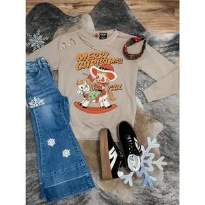 Mocha Vintage Rocking Horse Christmas Sweatshirt