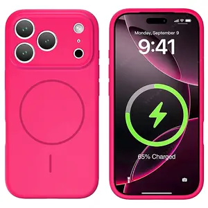 New Liquid Silicone Magnetic Phone Case For iPhone 13 16 17 Pro Max Air 15 14 16 Plus Magsafe Official Protector Cover