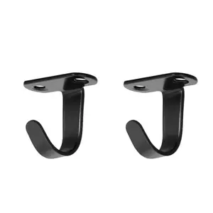 2 Pack Ceiling Hooks, Metal Wall Mount Hooks, J-Shaped Hanging Hooks for Plants, Utensils, Towels, Home & Garage Storage