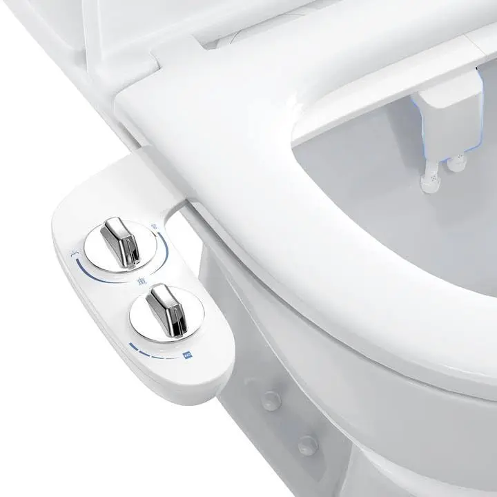 Gaomon Non-Electric Bidet Toilet Seat Attachment - Stainless Steel, Dual Nozzle, Dual Mode, Adjustable Water Pressure, Adjustable Hinges, Rear Wash, Feminine Wash, White, Bidet Attachment, Bathroom Upgrade, Expectant Mothers, Dual Modes