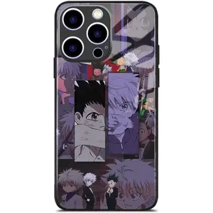 Gon and Killua HxH Anime Phone Case - Water Resistant Shock Absorbent - Tempered Glass for iPhone