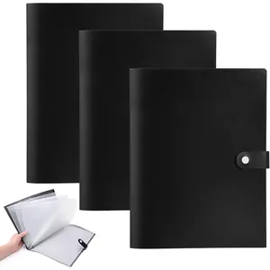 3 Packs 10Pocket File Folder, Letter A4 Paper Project Organizer Folders with Snap Button, Plastic Document Organizer for School Office