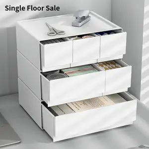 White Plastic Storage Box with Drawer, 1 Count Office Desktop Storage Box, Stackable Storage, Cosmetic Drawer Organizer, Jewelry Storage Box, Drawer Cabinet