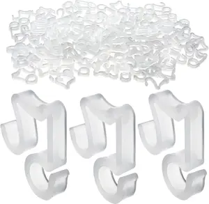 Accencyc 100 Pcs Outdoor Light Clips Hooks for Outdoor String Lights Gutter Clips for Hanging Christmas Village Accessories AccEncyc