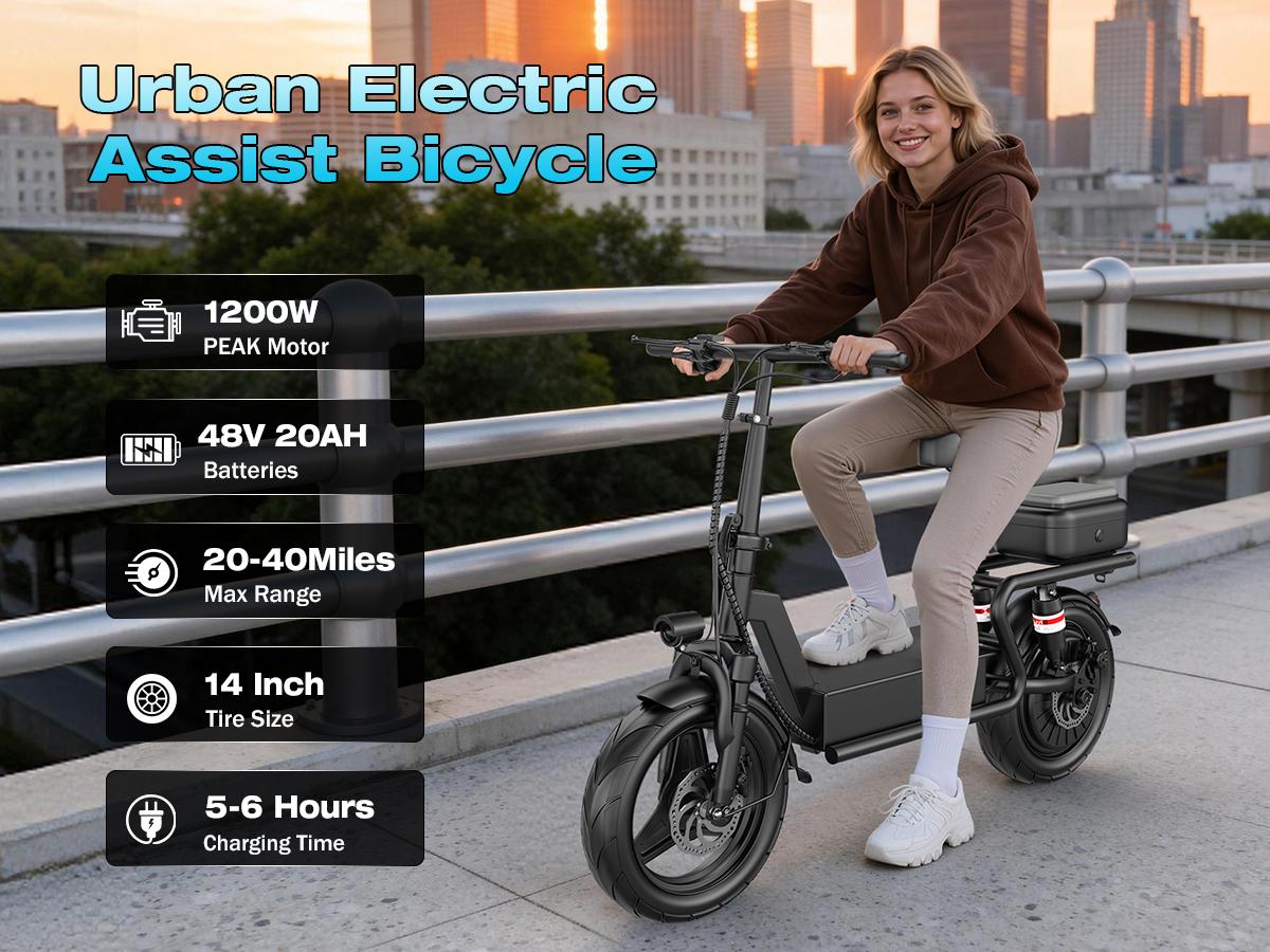 Pikabike GT11 Electric Scooter Adults, 1200W Peak Motor, 48V 20Ah