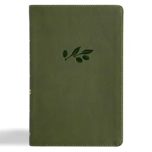 CSB Thinline Bible, Olive LeatherTouch, Red Letter, Presentation Page, Full-Color Maps, Easy-to-Read Bible Serif Type