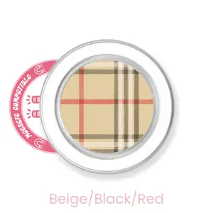 abbyrose Plaids Phone Grip with magnet Clear Beige/Black/Red