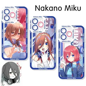 The Q-uintessential Q-uintuplets Anime Kawaii Girl N-akano M-iku phone case,For iPhone 17/16/15/14/13/12/11/Pro/ProMax/Plus/17Air,Transparent  Full Coverage Protective Cover,Durable Material,Trendy Design,Gift for her,Friend or Yourself Anime Merchandise
