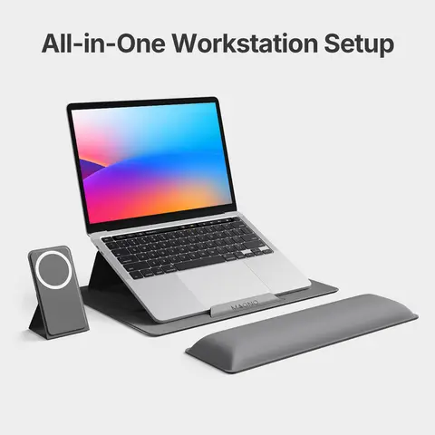 [Back To School] Magnetic Adjustable Laptop Stand Mount, Sturdy Leather-Touch Frame, 5-Angle, 4 Macaron Colors, Portable Sleek Design for 17-Inch Screens, Desk Setup Computer Accessories#TikTokShopBlackFriday