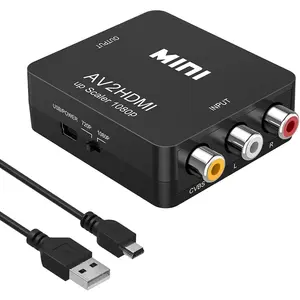 Rca to hdmi converter 1080p rca composite cvbs av to hdmi video audio converter adapter av to hdmi converter support palntsc358 ntsc443secampalmpaln with usb power cable