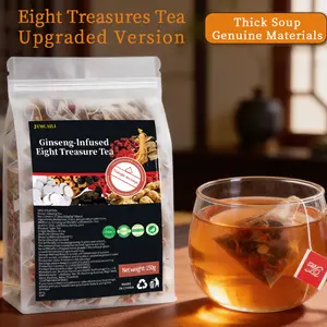 Herbal Eight Treasure Tea Bags, 30 Count, Sugar-Free & Caffeine-Free Triangle Sachets, Natural Flavored Blend for Daily Sipping